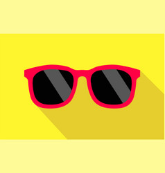 Cool Red Black Glasses Shadow Yellow Background