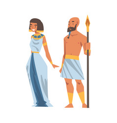 Egyptian Man And Woman Character Wearing Authentic