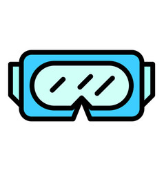 Explore Virtual Goggles Icon Flat