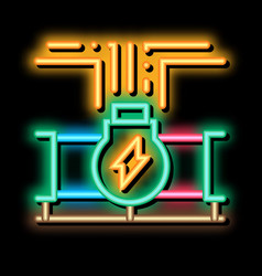 Geothermal Energy Pipe Neon Glow Icon