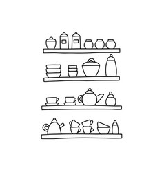 Kitchen Utensils On Shelf