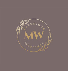 Mw Initials Letter Wedding Monogram Logos