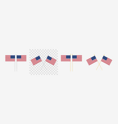 Usa Flag Set Crossed And Vertical Us Flags