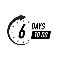 6 Days To Go Timer Symbol Black Color