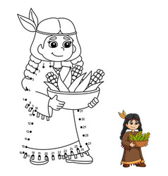 Dot To Thanksgiving Native American Coloring