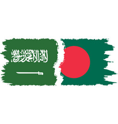 Bangladesh And Saudi Arabia Grunge Flags