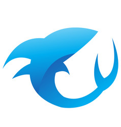 Glossy Blue Shark Icon