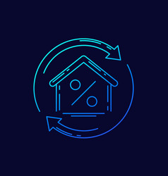 Mortgage Refinance Line Icon For Web