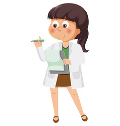 Scientist Girl Cartoon Character