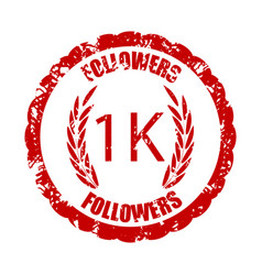 One Thousand 1k Follower Rubber Stamp Icon