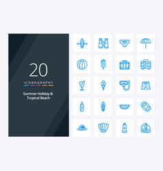 20 Beach Blue Color Icon For Presentation