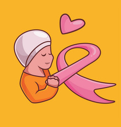 Breast Cancer Woman Hope Symbol Cartoon Woman