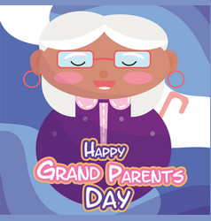 Colored Happy Grandparents Day Poster With Grandma