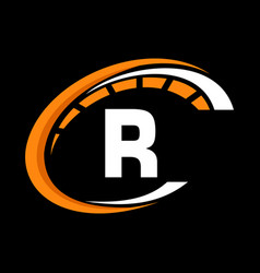 Sport Car Logo On Letter R Speed Concept Car