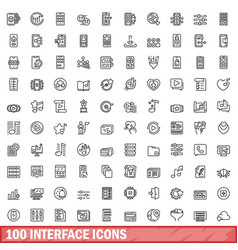 100 Interface Icons Set Outline Style