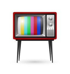 3d Realistic Red Retro Striped Screen Tv