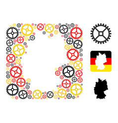 German Map Stencil Collage Clock Gear Icons