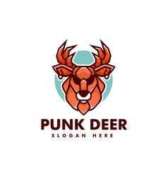 Logo Punk Deer Simple Mascot Style