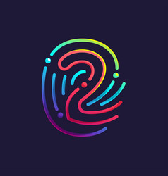 Number Two Logo Made Of Fingerprint Multicolor