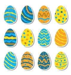 Set Of Twelve Easter Eggs Isolated On White