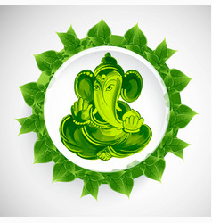 Beautiful Green Ganesh Chaturthi Card Concept