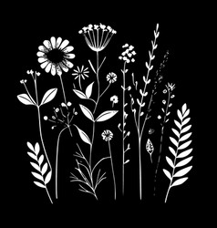 Boho Flowers - Black And White