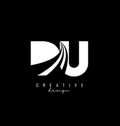 Creative White Letters Du D U Logo With Leading