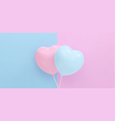 Bouquet Bunch Of Realistic Pink And Blue Balloons