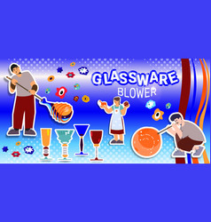 Glassware Blower Flat Collage