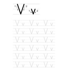 Printable Letter V Alphabet Tracing Worksheet