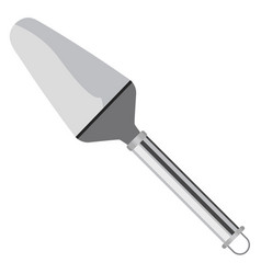 Silver Cake Spatula On A White Background