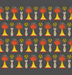 Gray Seamless Pattern With Elements Of Nuclear War