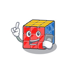 Rubic Cube Cartoon Design Style Speaking