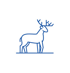 Forest Deer Line Icon Concept Deer Flat