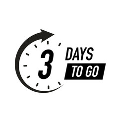 3 Days To Go Timer Symbol Black Color