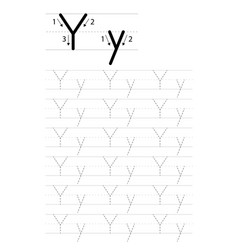 Printable Letter Y Alphabet Tracing Worksheet