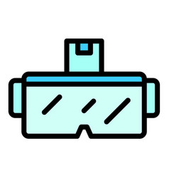 Trendy Virtual Glasses Icon Flat