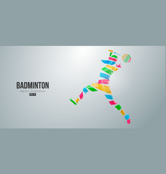 Abstract Silhouette Of A Badminton Player On