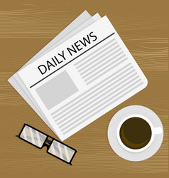 Concept Of Business Morning Daily News And Cup Of