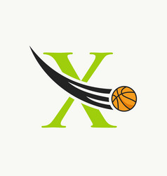 Initial Letter X Basketball Logo Concept With