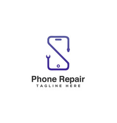 Letter S With Mobile Phone Repair Logo