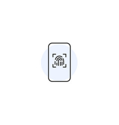 Mobile Phone Fingerprint Biometric Line Icon