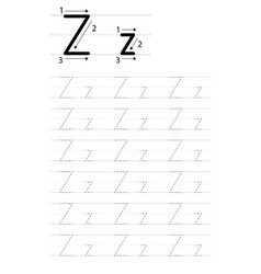 Printable Letter Z Alphabet Tracing Worksheet