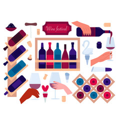 Wine Festival Flat Style Set