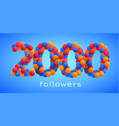 2k Or 2000 Followers Thank You With Colorful