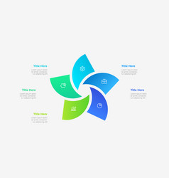 Abstract Diagram Divided Into 5 Segments Concept