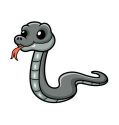 Cute Black Mamba Snake Cartoon