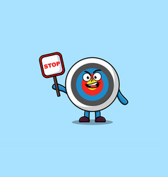 Cute Cartoon Archery Target With Stop Sign Board