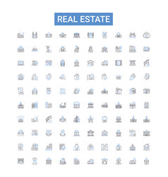 Real Estate Outline Icons Collection Realty