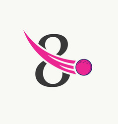 Letter 8 Bowling Logo Bowling Ball Symbol